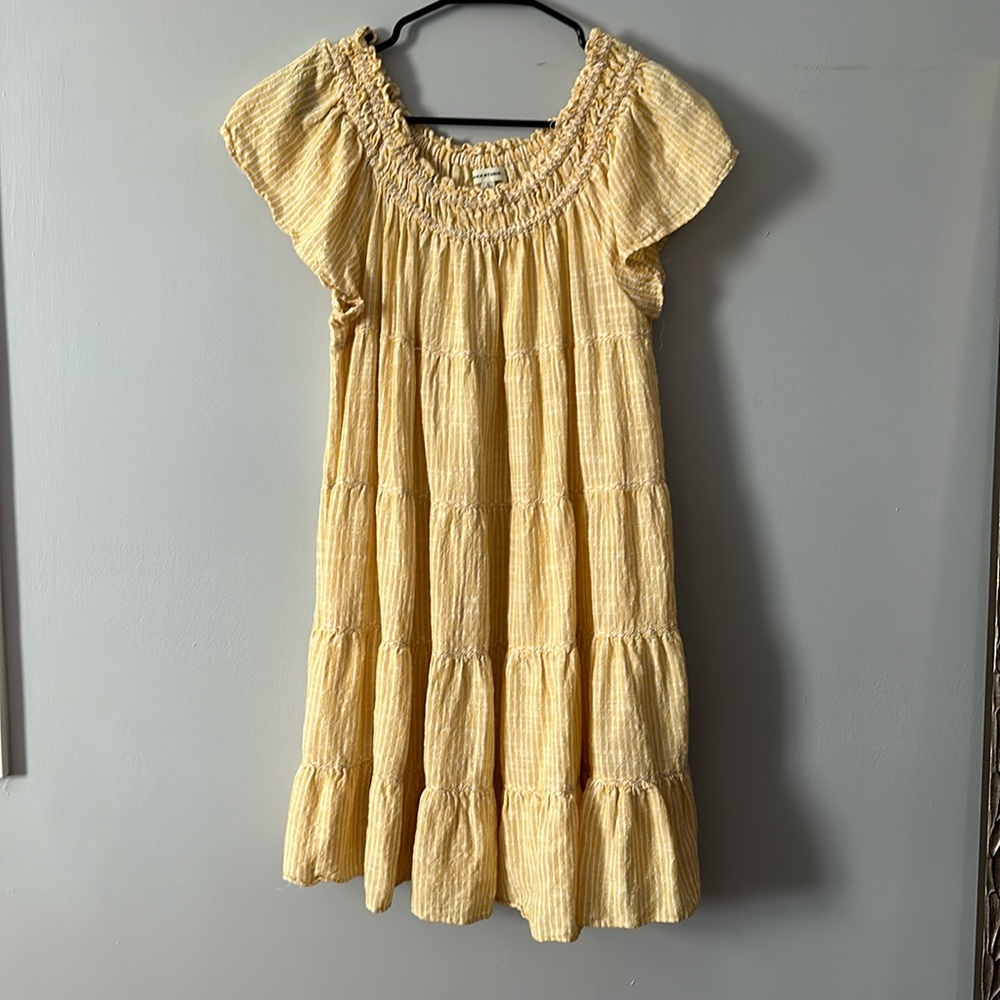 Yellow and white stripes dress